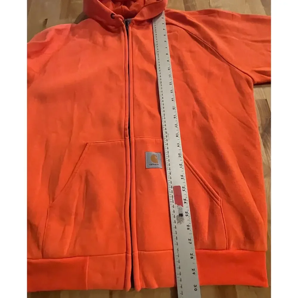 Vintage Carhartt‎ Jacket zip up Hooded Workwear Sweatshirt lined Sz XXL